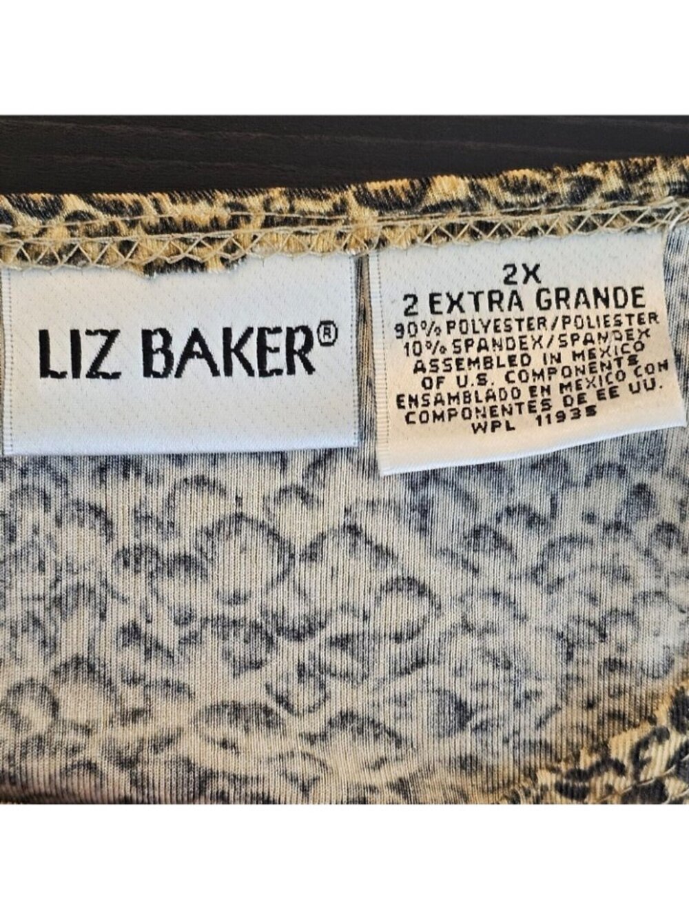 Y2K Liz Baker Blouse Womens 2X Cheetah Print Short Sleeve Shirt Stretch - Picture 4 of 7